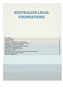Australian Legal Foundations Notes